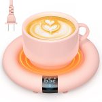 Coffee Mug Warmer， 2022 EasyAcc Coffee Warmer for Desk [with Silicon Cup Lid] Smart Mug Warmer Auto Shut Off， 3 Temp Setting to 167℉， Touch Switch， LED Display Cup Warmer for Office Home -Coffee Gift